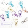 100pcs Binder Clips Cute Flower Shape Metal Hollowed Long Tail