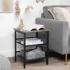 VASAGLE INDESTIC End Table, Nightstand with 2 Adjustable Mesh Shelves,