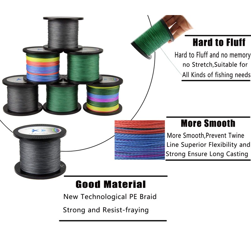Braided Fishing Line 4 Strands 109Yard 328Yard 547Yard 1094Yard Gray