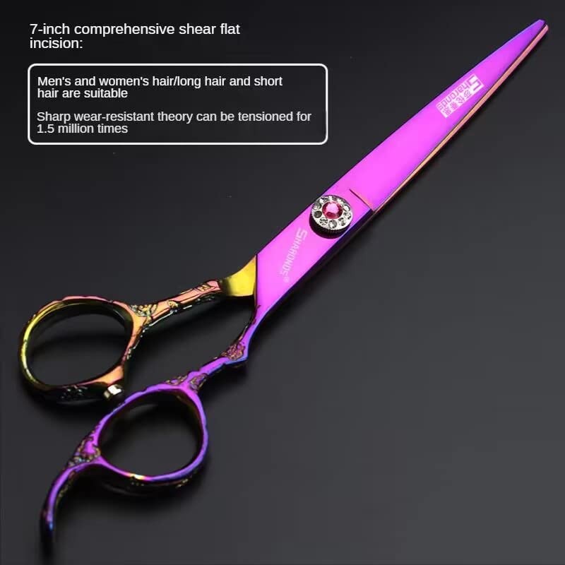 6/7 Inch Professional Hairdressing Scissors Haircut Rose Pattern Hairdressing Scissors