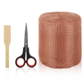 LDHHYH 5 in x 100 ft Copper Mesh Rodent Control, Proof Wire Screen Roll, Rustproof Pure Mesh for Mice Slug Snail Control, Complete with Wood Stick and Scissors