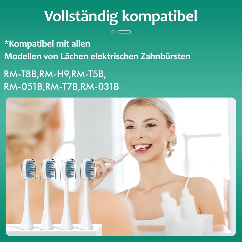 Lächen Replacement brush head, moderate hardness of the brush head,