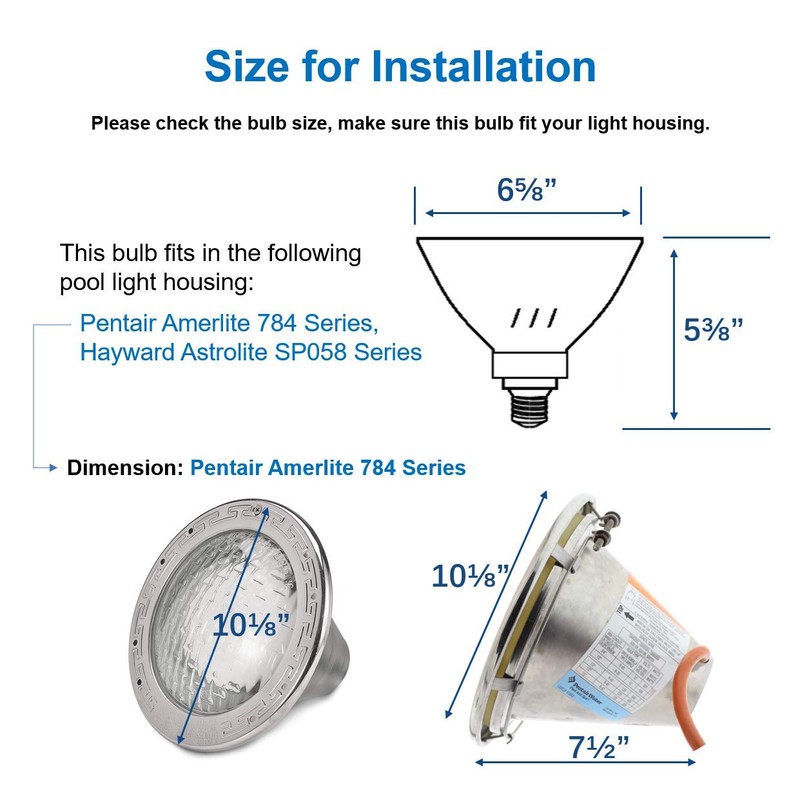 LED Pool Light Bulb for Inground Pool 120V 40W PRO