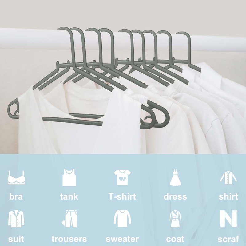 Byomostor Plastic Hangers 50 Pack, Light Weight Durable Clothes Hangers