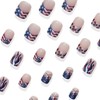 24pcs 4th of July Press on Nails Short Square Fake