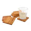Cleminson Olive Wood Coasters 9cm (Set of 6) in Cotton
