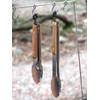 SD-TG09 Outdoor BBQ Tongs, Wood Grip, Stainless Steel, Includes Stopper,