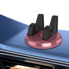 lekudo Pack-1 Car 1.69" x 2.83" Dashboard Mobile Phone Holder, Non-Slip One-Handed Holding Center Console Desktop Navigation Bracket, 360 Degree Rotatable Bracket, Universal for Cars Home (Pink)
