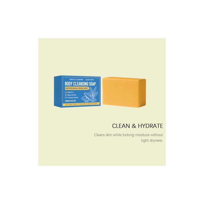 soap corporal limpiador cúrcuma, iluminadora con alfa-arbutina vitaminaC (2pcs)