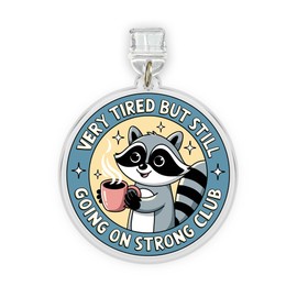 Very Tired But Still Going On Strong Club Charm for E-Readers Dust Plug Charm 1.5 Inches Funny Raccoon,Tea, Mental Health, Lightning/Type C Acrylic Material, Accessories for E-Reader Phone Tablet