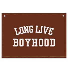 BONETAT Long Live Boyhood Boys Room Decor - Linen Nursery Banner for Toddler Room Decoration, Farmhouse Kids Wall Hanging, Canvas Banner Flag for Baby Shower, Birthday Gift - A06