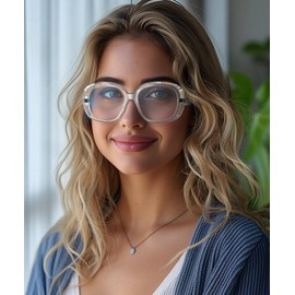VISOONE Stylish Oversize Trendy Blue Light Blocking Glasses TR90 with Anti Computer Glare for Women Men LAVINIA