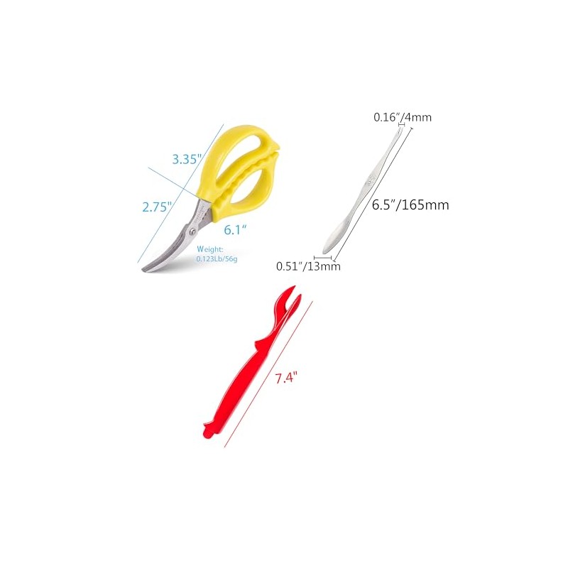 6-piece crab crackers, crab leg scissors -king crab legs scissors-Seafood