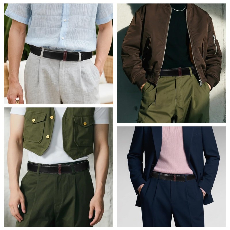 XLIUAX 6 Pcs Leather Belt Loop Keepers, Belt Loop Stays