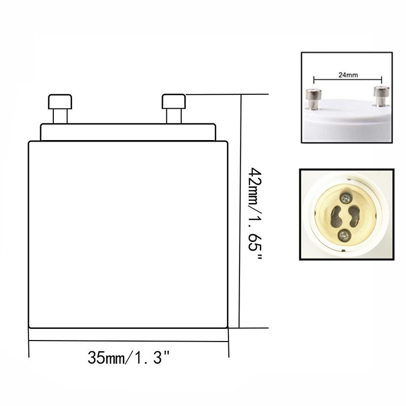 E-Simpo LAMP, 4pcs Gu24 to Gu10 Light Socket Adapter, White,