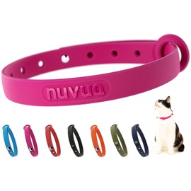Nuvuq Collar de Gato con Hebilla de Seguridad Desprendible - Suave, Cómodo y Ligero con Anillo para Placa de Identificación para Gatos de Exterior y Gatitos de Piel Sensible (Rosa)