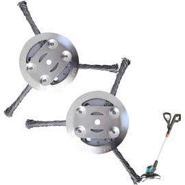 Weed Brush for Brush Cutter, Pack of 2 Weed Remover Device, Wild Herb Brush 5 mm Bore, Weed Brush for Grass Trimmer, Wire Brush with Cone Shape Effortlessly Removes Weeds and Moss (A)