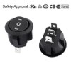 Huahuiyuan Rocker Switch On/Off Round AC 10A/250V 15A/125V 3 Terminals