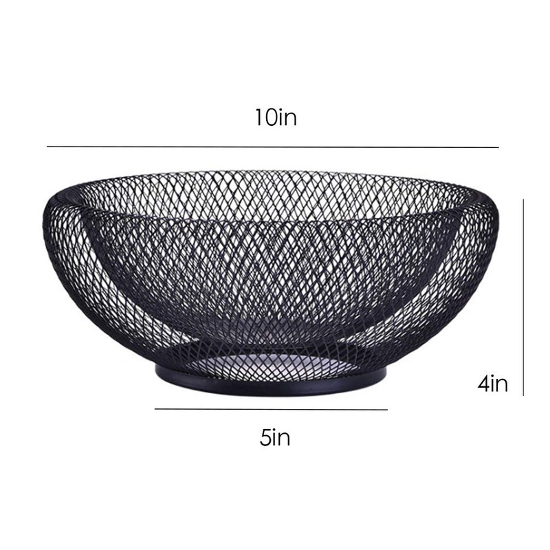 Mesh Fruit Bowl Decorative Fruit Basket Metal Candy Dish Holder