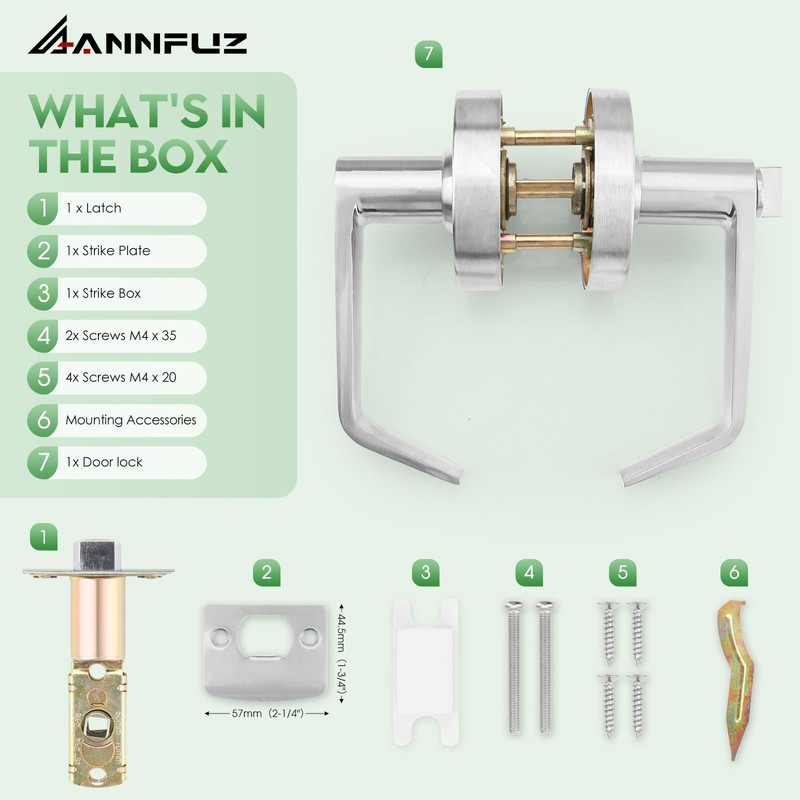 ANNFUZ Vacant Occupied Bathroom Handle Door Lock for Restroom,Privacy Keyless