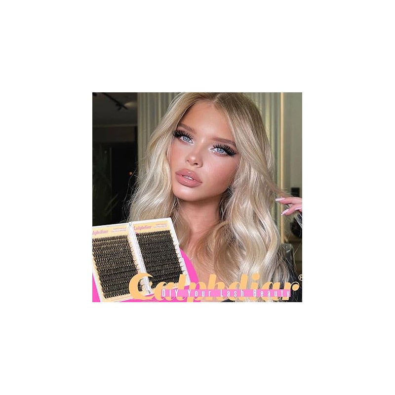 calphdiar Lash Clusters 60D+80D Thick Individual Eyelashes 480PCS Wispy Cluster