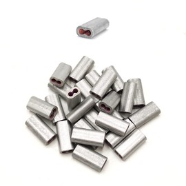 FenceMate Aluminum Alloy Crimp Loop Sleeves #2-3 Long to Splice & Join Metallic Wires or Wire Ropes, Tempered, Gritted with Super Holding Force on High Tensile Wires in Fencing & Hanging,100pcs/pk