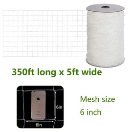 Toolazy Soft Mesh Nylon Trellis Netting Bulk Roll - 5 x 350 ft Heavy-Duty Garden Netting for Climbing Plants,Garden Melons Vegetables, Grape Racks, Hydroponic