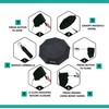 PEM Black Umbrella Compact Travel Folding Umbrella,Durable Rain Windproof Portable
