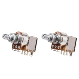 DIAO79NI 18-Spline Push-Pull Aluminum Shaft Potentiometer A250K for Stratocaster/Epiphone Les Paul (Set of 2)