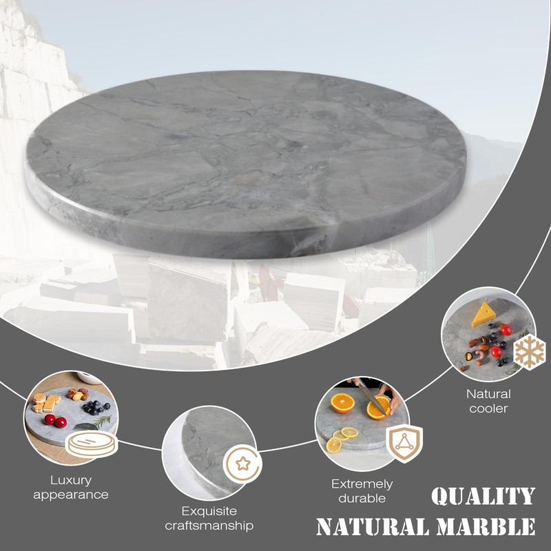 Koville Natural Marble Cutting Board for Kitchen Countertop, 16" x
