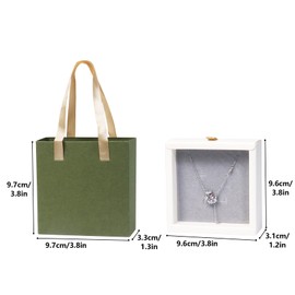 8.5× 8.5× 3cm Small Gift Box, Jewellery Gift Box Earring Bracelet Necklace Gift Box, Paper Gift Box with Lids for Birthday Wedding Valentine’s Day(Green)