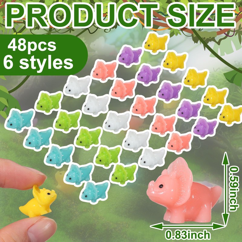 Liliful Mini Resin Dinosaur Figures Small Dinosaur Tiny Dinosaur for