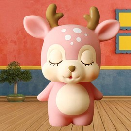 Children's Money Box Deer Children Silver Money Box Office Decoration (Pink) Money Box Large
