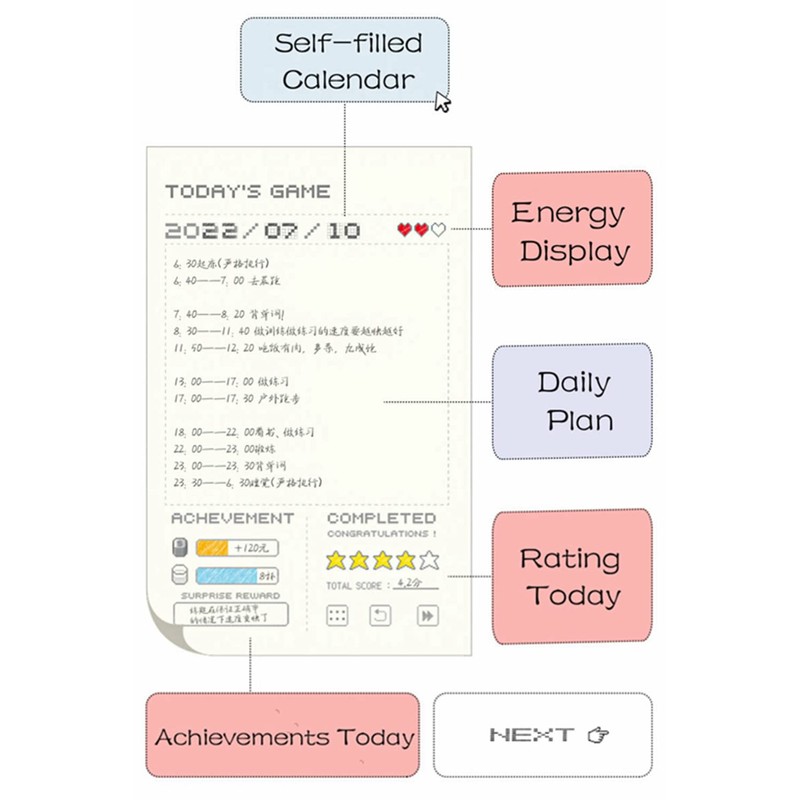 365 Days A6 Undated Daily Planner mini Cute Diary Appointment