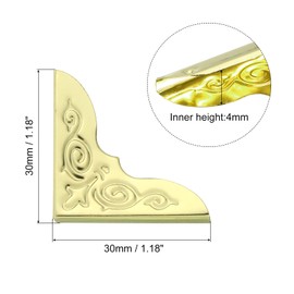 PATIKIL 30mm Metal Book Corners,100pcs Photo Corners Book Corners Protector Retro Metal Decorative for Crafting Scrapbook Photo Album Book Binding,Gold Tone