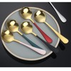 Round Head Soup Spoons, 2Pcs Metal Korean Spoon Stainless Steel