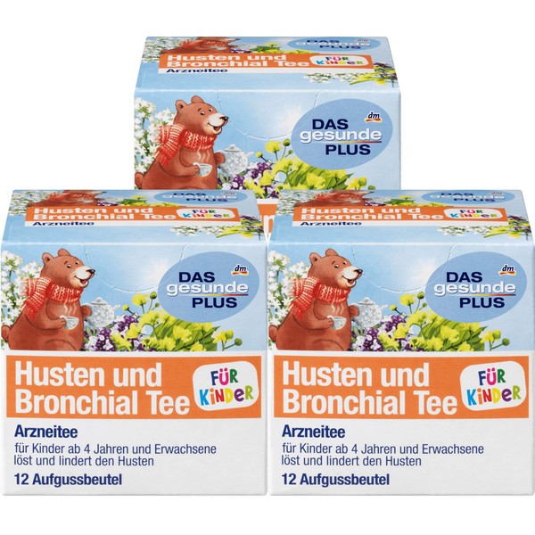 Herbal Cough and Bronchial Tea for Children 3 Packs x 18 g, Mivolis/Germany