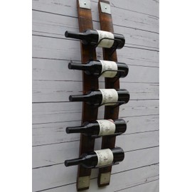Wine Rack, 5 - Bottle Wine Stave wine rack with steel banding
