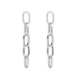 Link Chain Drop Earrings For Women Gold Silver Minimalist paperclip Chain Dangle Earrings for Women(Silver B)