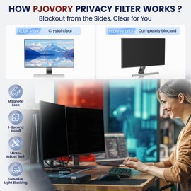 Magnetic 32 Inch Privacy Screen for Frameless Computer Monitor 16:9 Aspect Ratio,Hanging Blue Light Screen Protector Eye Protection Anti-Spy Shield, 32in Removable Privacy Filter