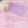 2 Boxes 3D Bow Nail Charms, Purple Mini Bow Charms