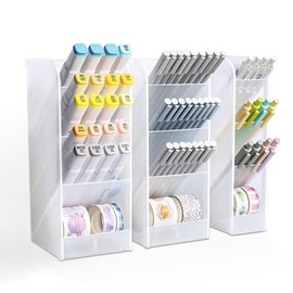 XIACIBDUS Pack of 3 Desk Organiser, Multifunctional Pen Holder, Desk, Pen Organiser, Children's Pen Box, Pen Holder Storage Box, Pen Holder for Office, Home Supplies, Pens, School