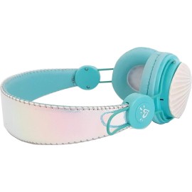 Justice Mermaid Headphones Seashell Over Ear Cushioned Holographic Design Green