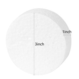 MIDELONG 3 Inch Foam Circles for Crafts 1 Inch Thick Polystyrene Round Foam Disc for Cakes and Decorations Sculpture Modeling Lollipops Making School DIY Projects White, Pack of 10