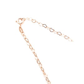 12.5 Inch 9ct Rose Gold Plating on Sterling Silver Extra Large Length Chain of Continuous Small Open Hearts Anklet/Ankle Bracelet/Ankle Chain - 925 Sterling Silver - 12.5 Inch / 32 cm