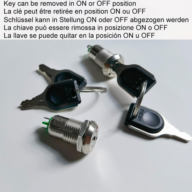 GUUZI 3 Pack 12mm Metal Key Lock Latch Switch On/Off