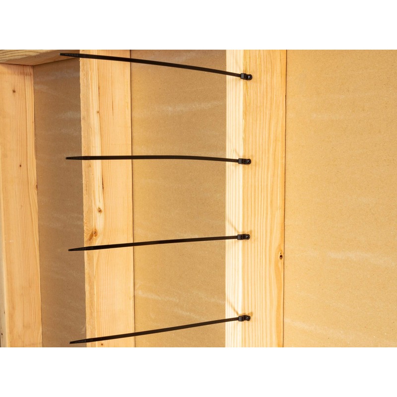 4 Inch Black Mount Head Zip Tie - 100 Pack