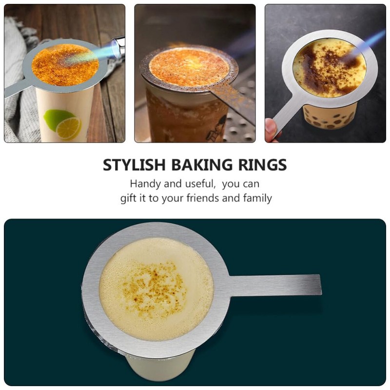 Hemoton 2pcs Creme Brulee Cup Scald Proof Baking Milk Rings