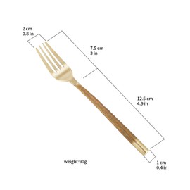 Wollet Pure Copper Tableware Set, Spoon Fork Knife Brass Western Food Knife Fork Spoon Thickened Handmade Brass Tableware, Reusable Ideal for Home Hotel Wedding Festival Party