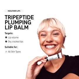 The Inkey List Tripeptide Plumping Lip Balm 10ml | Non Tingling Lip Plumper | Hydrates Dry Cracked Lips | Fragrance Free | Suitable For All Skin Types